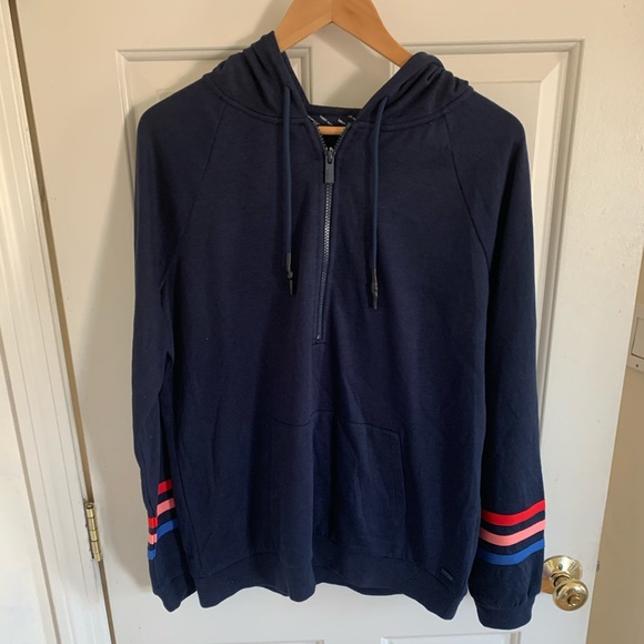 Marc New York Hooded 1/4 Zip Pullover Midnight - Picture 6 of 7